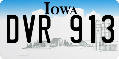 IA license plate DVR913