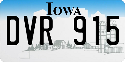 IA license plate DVR915