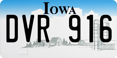 IA license plate DVR916