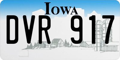 IA license plate DVR917