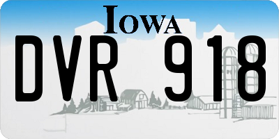 IA license plate DVR918
