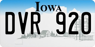 IA license plate DVR920