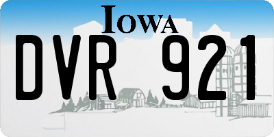 IA license plate DVR921