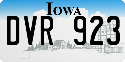 IA license plate DVR923
