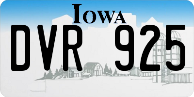 IA license plate DVR925