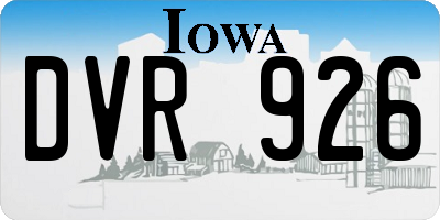 IA license plate DVR926
