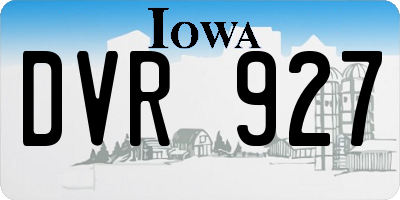 IA license plate DVR927