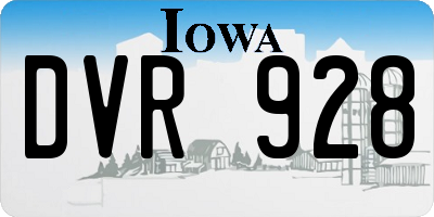 IA license plate DVR928