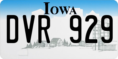 IA license plate DVR929