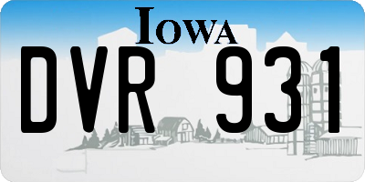 IA license plate DVR931
