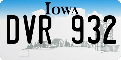 IA license plate DVR932