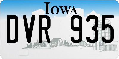 IA license plate DVR935