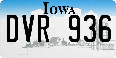 IA license plate DVR936