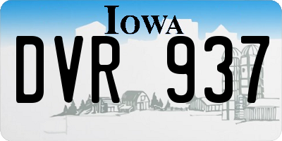 IA license plate DVR937