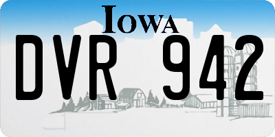 IA license plate DVR942