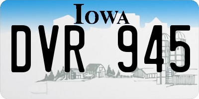 IA license plate DVR945