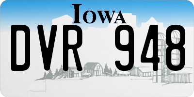 IA license plate DVR948