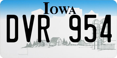 IA license plate DVR954