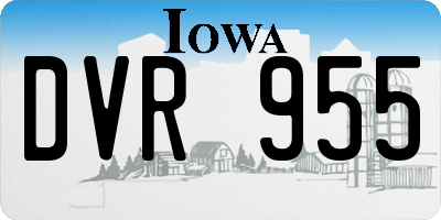 IA license plate DVR955