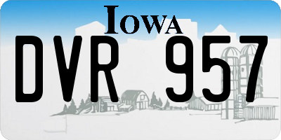 IA license plate DVR957
