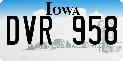 IA license plate DVR958