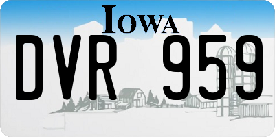 IA license plate DVR959