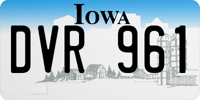IA license plate DVR961