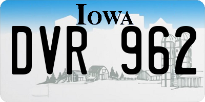 IA license plate DVR962