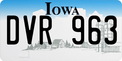 IA license plate DVR963