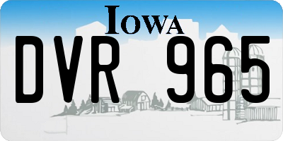 IA license plate DVR965