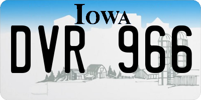 IA license plate DVR966