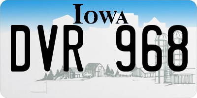 IA license plate DVR968