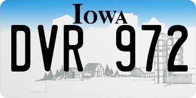 IA license plate DVR972