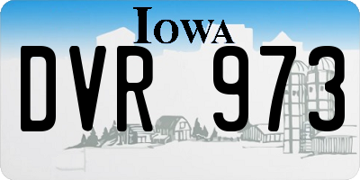 IA license plate DVR973