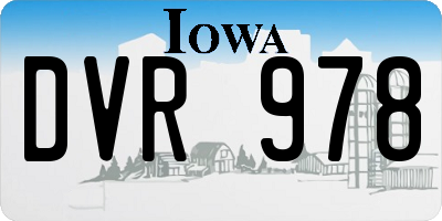 IA license plate DVR978