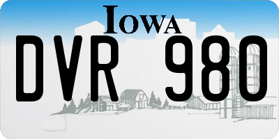 IA license plate DVR980