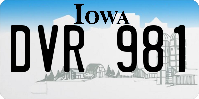 IA license plate DVR981