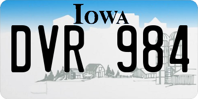 IA license plate DVR984