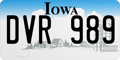 IA license plate DVR989