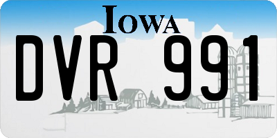 IA license plate DVR991