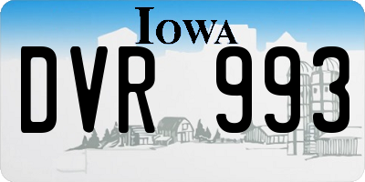 IA license plate DVR993