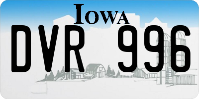 IA license plate DVR996