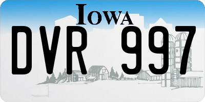 IA license plate DVR997