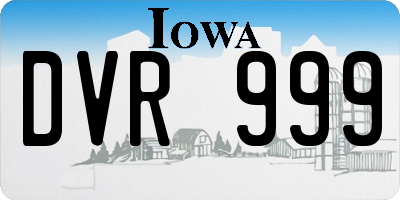 IA license plate DVR999