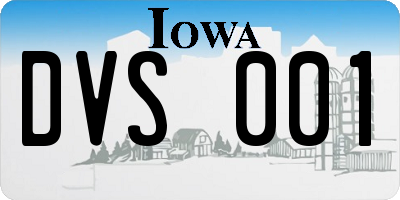 IA license plate DVS001