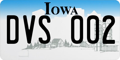 IA license plate DVS002