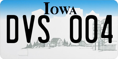 IA license plate DVS004
