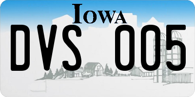 IA license plate DVS005