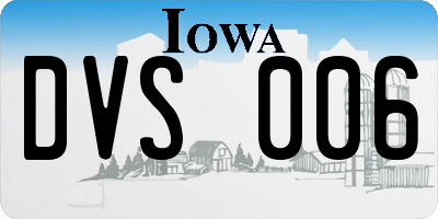 IA license plate DVS006