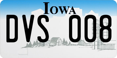 IA license plate DVS008